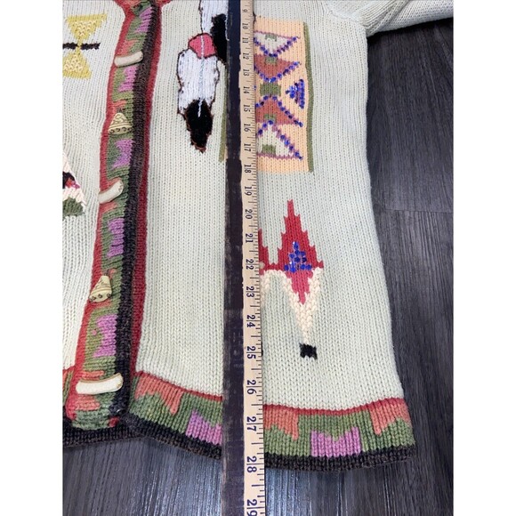 Storybook Knits Ramie Vintage Chief Native Western Cardigan Sweater, Size M - Picture 15 of 15